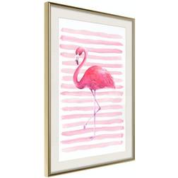 Arkiio Affisch Flamingo and Stripes [Poster] 30x45 Poster